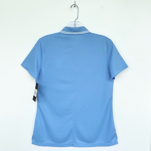 Nike Golf Polo Shirt Ladies S Dri Fit Technology Logo Blue Standard Fit - Picture 7 of 14